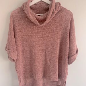 Cowl neck short sleeve knit top